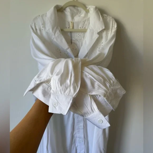 Bohme Flowy White Button Down Top - Size 3X - Picture 6 of 8